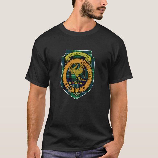 T-shirt Abercrombie Clan Scottish Crest and Tartan (Devant)