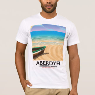 T-shirt Aberdyfi, Ceredigigion Wales affiche de voyage vin