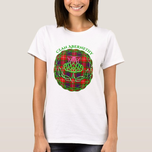 T-shirt Abernethy Scottish Tartan Celtic Chardon (Devant)
