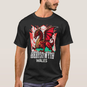 T-shirt Aberystwyth Pays de Galles Drapeau Y Ddraig Goch D