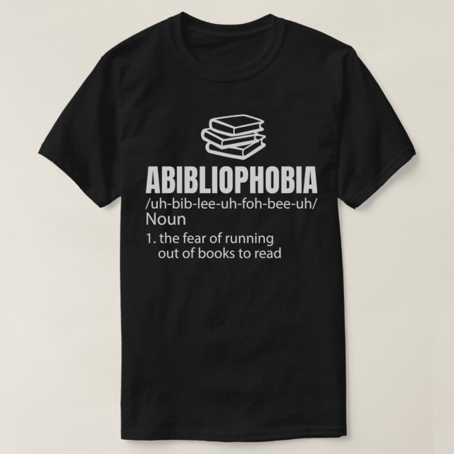 T-shirt Abibliophobia Définition Lecture de ver de livre L (Design devant)