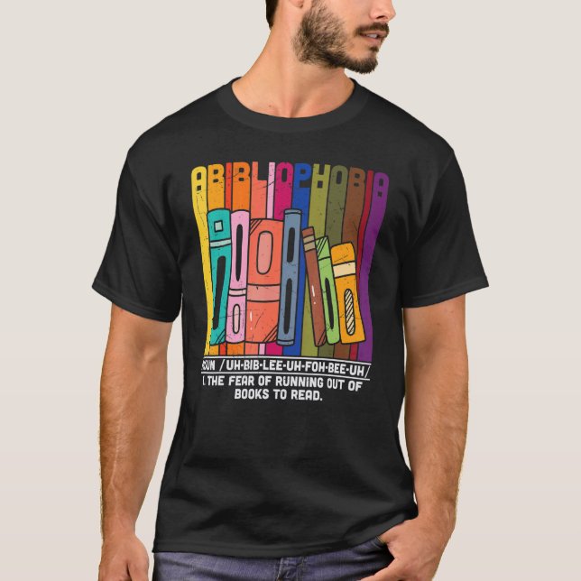 T-shirt Abibliophobia Définition Lecture de ver de livre L (Devant)