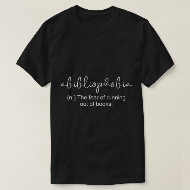 T-shirt Abibliophobia Définition Livre Lecture ver Swe (Design devant)