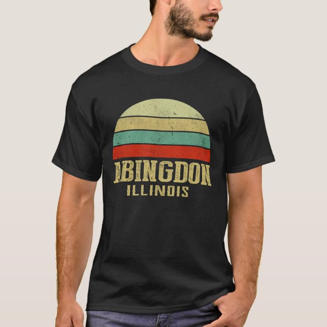 T-shirt ABINGDON ILLINOIS Vintage Retro Sunset (Devant)