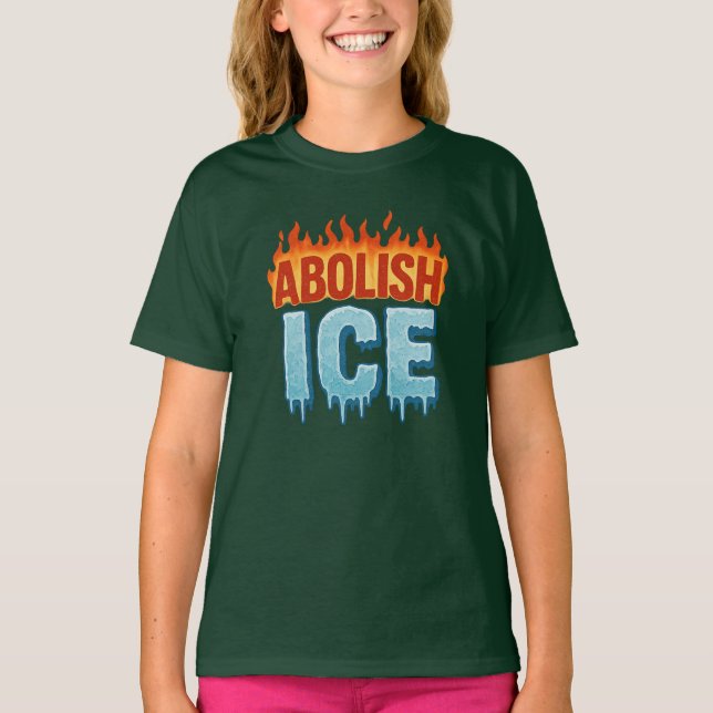 T-shirt Abolir ICE – Protestation Feu vs Glace (Devant)