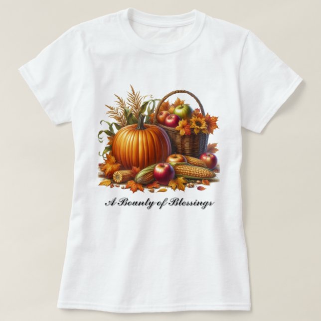 T-shirt Abondance de bénédictions des dames de la saison a (Design devant)