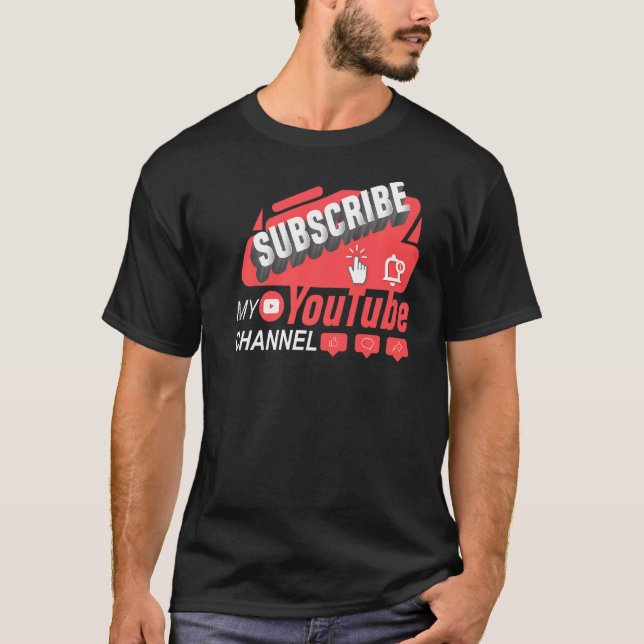 T-shirt Abonnez-Vous À Ma Chaîne Vidéo Diffusion De Conten (Devant)