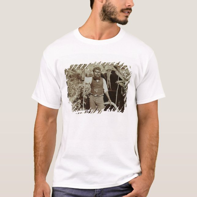 T-shirt Aborigène avec un boomerang, c.1860s (photo de (Devant)