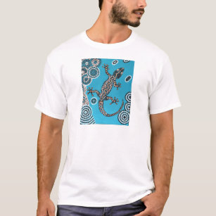 T-shirt Aboriginal Art, Gecko, peinture ponctuelle, Dot-Pa