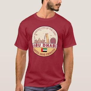 T-shirt Abou Dhabi Émirats arabes unis Emblem Skyline