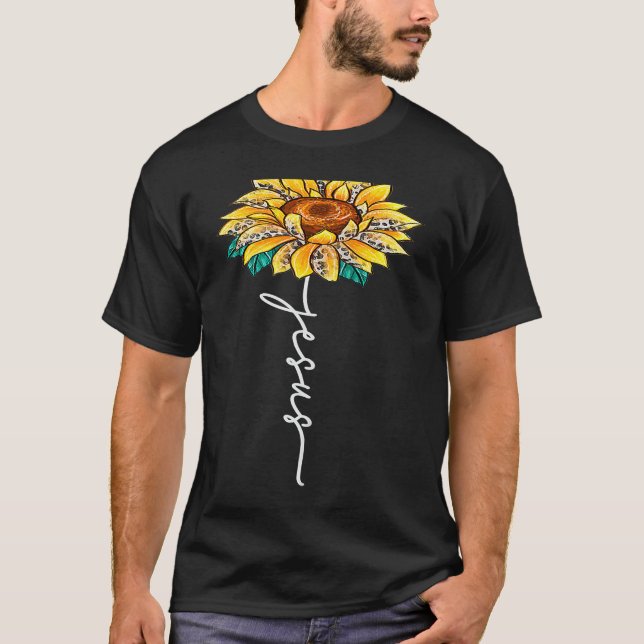 T-shirt About Jesus Christ Sunflower Christian Religious R (Devant)