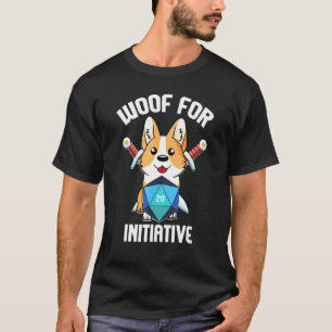 T-shirt Aboyer pour l'Initiative Corgi D20 Jdr Donjons Et
