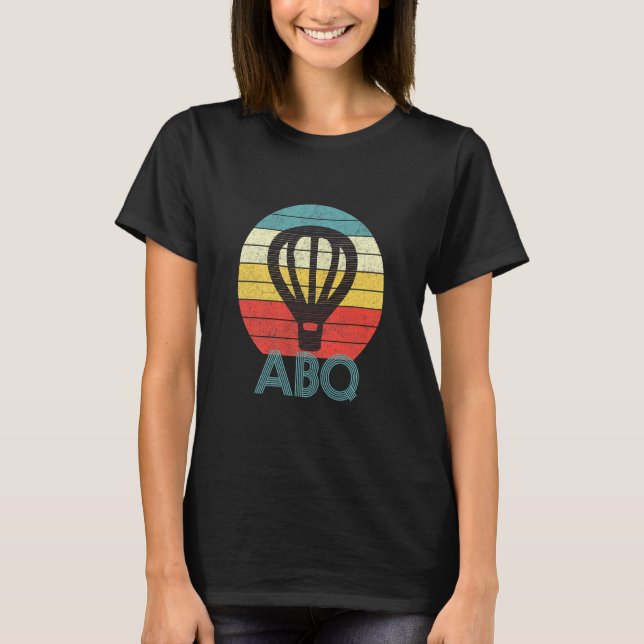 T-shirt Abq Hot Air Balloon Nouveau-Mexique Retro Sunset A (Devant)