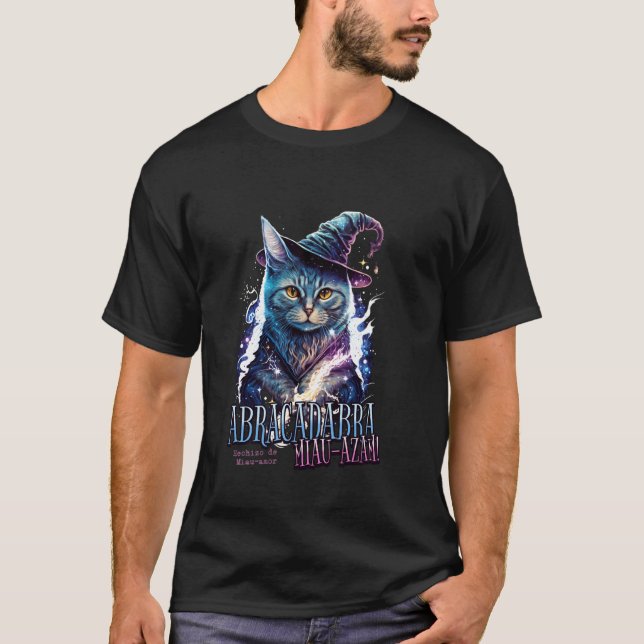 T-shirt Abracadabra Miau-Azam Chat Magicien Magie (Devant)