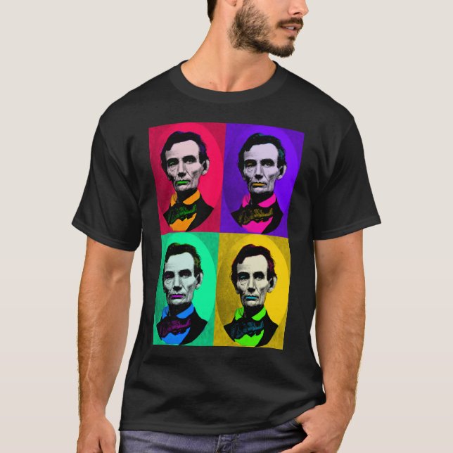 T-shirt Abraham Lincoln 1858, Interprétation Pop Art (Devant)