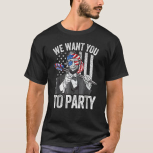 T-shirt Abraham Lincoln 4 juillet Hommes Américains Drapea