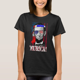 T-shirt Abraham Lincoln 4 juillet Hommes Femmes Drapeau Am