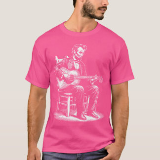 T-shirt Abraham Lincoln Acoustique Guitare électrique drôl