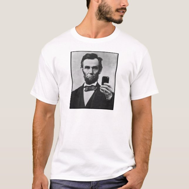 T-shirt Abraham Lincoln avec le téléphone portable (Devant)