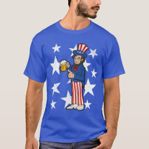T-shirt Abraham Lincoln Boire Une Bière Drôle 4 juillet