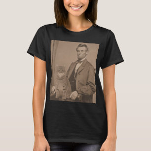 T-shirt Abraham Lincoln et son chat "Gloria "