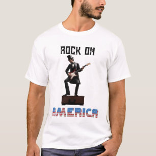 T-shirt Abraham Lincoln jouant de la guitare