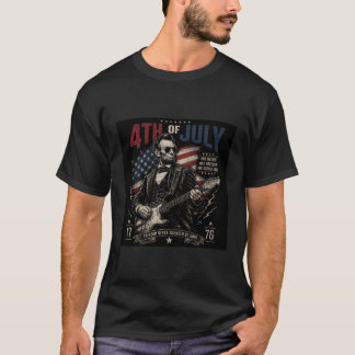 T-shirt Abraham Lincoln jouant de la guitare