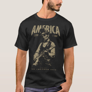 T-shirt Abraham Lincoln jouant de la guitare le 4 juillet