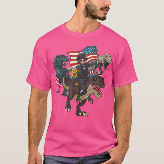 T-shirt Abraham Lincoln Merica T Rex 4 juillet Usa Fla