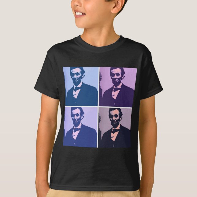 T-shirt Abraham Lincoln Pop Art (Devant)