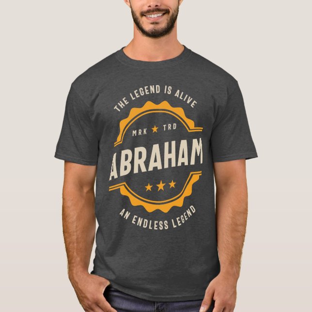 T-shirt Abraham Nom personnalisé Anniversaire Cadeau (Devant)