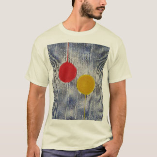 T-shirt Abrégé sur jaune rouge pois de tache de Sun
