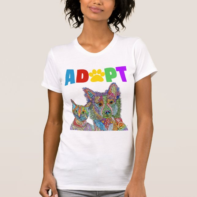 T-shirt Abri animal Adoption d'animal (Devant)