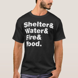 T-shirt Abri de survie Eau Feu Nourriture garçon 70s