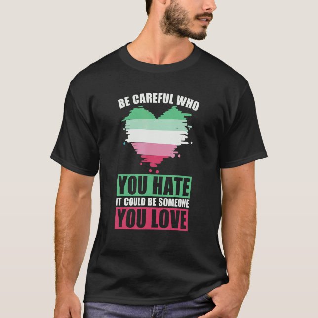 T-shirt Abrosexualité Drapeau Coeur Lgbt Pride Mois Queer  (Devant)