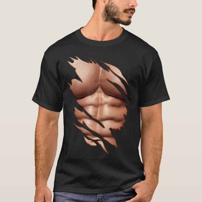 T-shirt Abs déchiré Classic Funny (Devant)