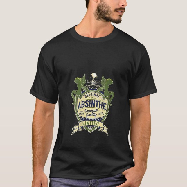 T-shirt Absinthe des femmes 1907 Alcool Fée Crâne Liqueur  (Devant)