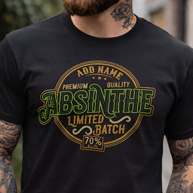T-shirt Absinthe Herbal Spirit Liquor Étiquette (Créateur téléchargé)