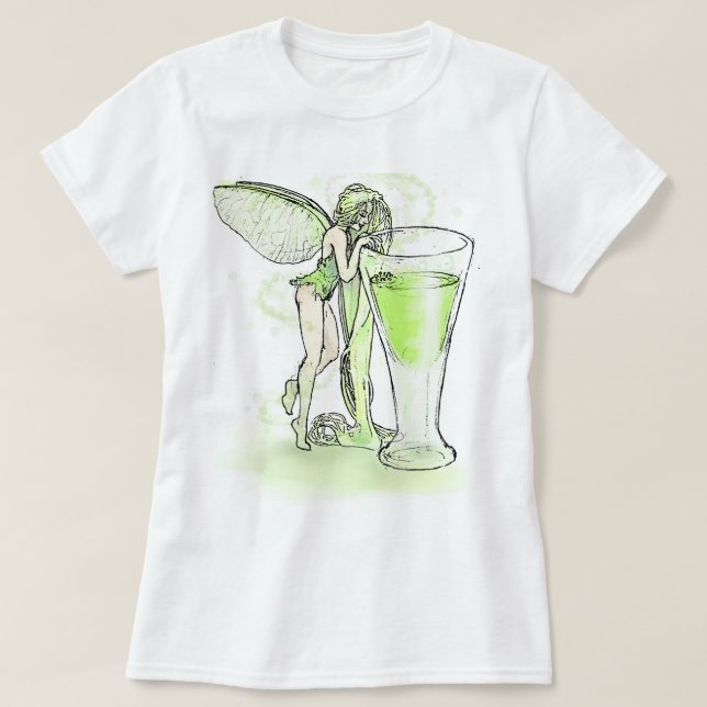 T-shirt Absinthe La Fee Verte Fairy With Glass (pas de tex (Design devant)