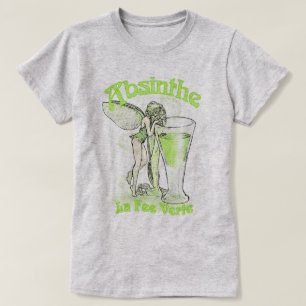 T-shirt Absinthe La Fee Verte Fée avec verre
