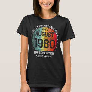 T-shirt Absolument Génial Depuis Août 1980 Homme Femme Bir