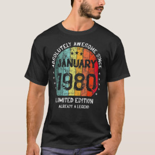 T-shirt Absolument Génial Depuis Janvier 1980 Homme Femme