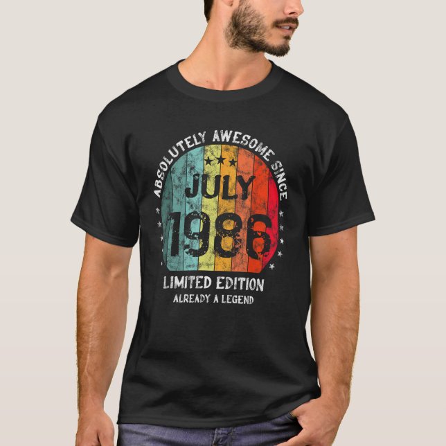 T-shirt Absolument Génial Depuis Juillet 1986 Naissance Ho (Devant)