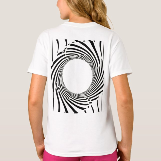 T-shirt Abstract Black Hole Spiral Line Art  (Dos)