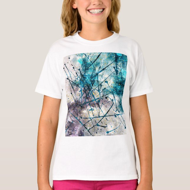 T-shirt Abstract blue strokes (Devant)