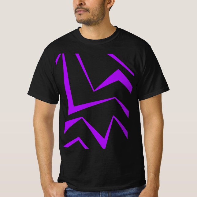 T-shirt Abstract, bold, vibrant geometric zigzag pattern (Devant)