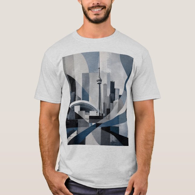 T-Shirt Abstract City Skyline Toronto  (Devant)