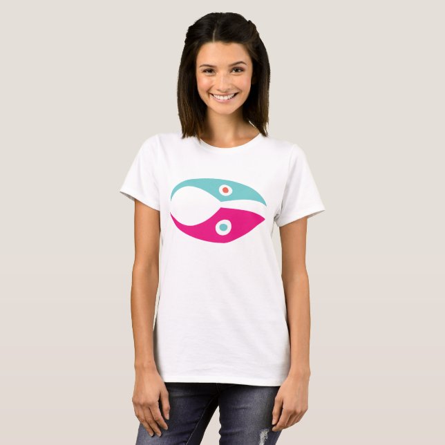 T-shirt Abstract colorful fish symbol minimal design logo (Devant entier)