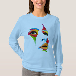 T-shirt Abstract Colorful Woman Art Face” Tee