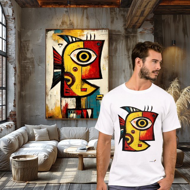 T-shirt Abstract Expressionist Fish | Modern Geometric Art (Créateur téléchargé)